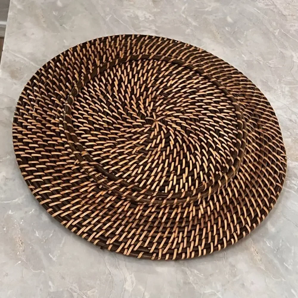 Wicker Rattan Charger Plates 13.5